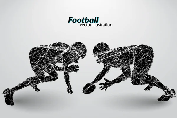 Silhouette d'un footballeur. Rugby. footballeur américain — Image vectorielle