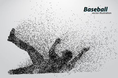 parçacık bir beyzbol oyuncusu silüeti.