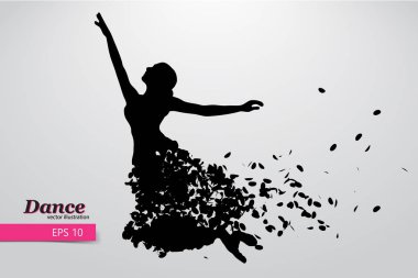 Dans eden kız silüeti. Dansçı kadın.