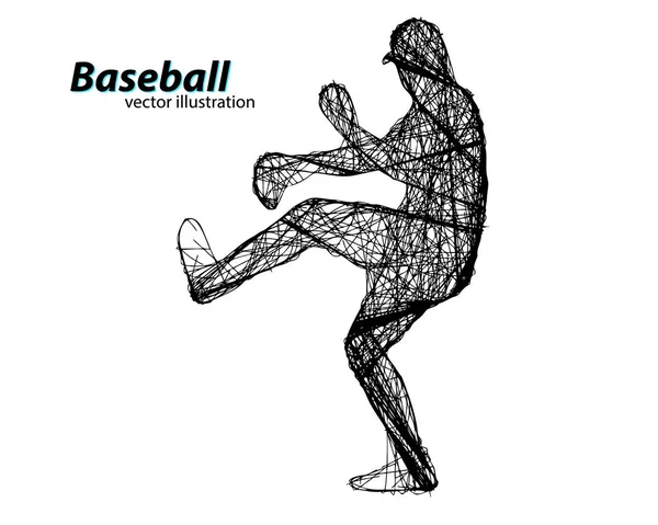 Silhouette d'un joueur de baseball — Image vectorielle