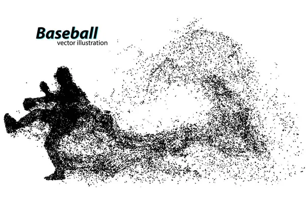 Силуэт бейсболиста из частицы . — стоковый вектор
