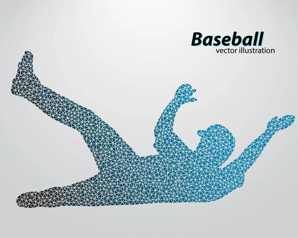 Silhouette d'un joueur de baseball du triangle . — Image vectorielle