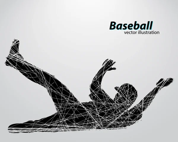 Silhouette d'un joueur de baseball — Image vectorielle