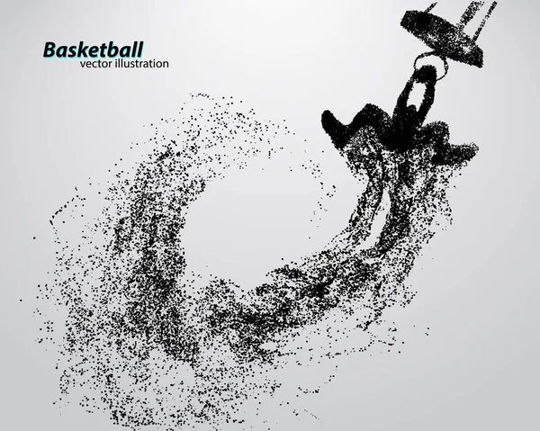 Basketballspieler aus Teilchen. — Stockvektor
