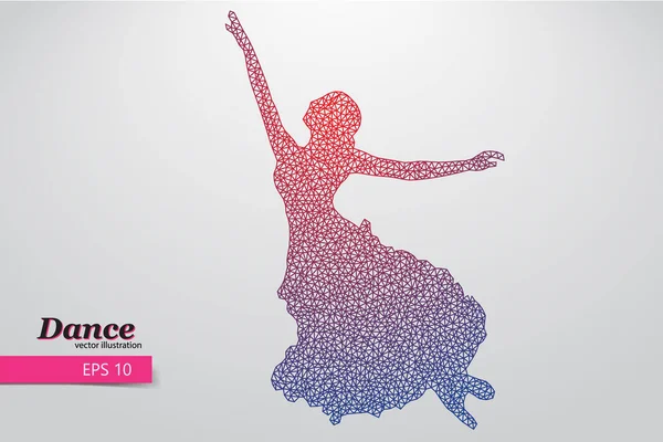 Silhouette d'une danseuse du triangle. Femme danseuse — Image vectorielle