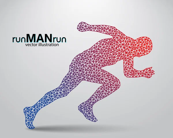 Silhouette d'un running man du triangle . — Image vectorielle