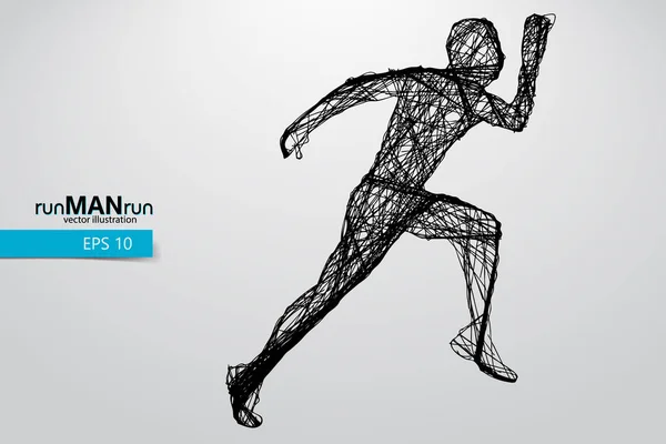 Silhouet van een running man. — Stockvector