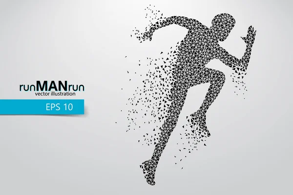 Silhouette d'un running man du triangle . — Image vectorielle