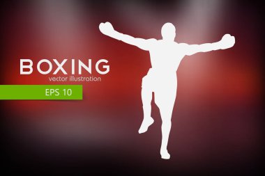 Boksör siluet. Kazanan