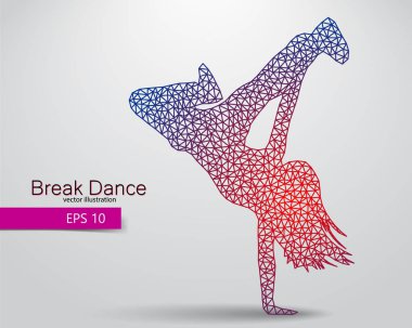 Üçgen bir break dansçı silüeti.