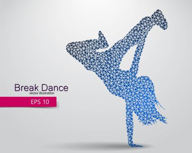 Üçgen bir break dansçı silüeti.