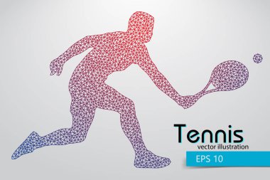 Üçgen bir tenis oyuncusu silüeti.