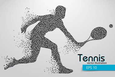 Üçgen bir tenis oyuncusu silüeti.