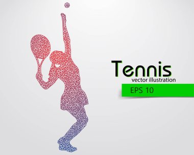 Üçgen bir tenis oyuncusu silüeti.