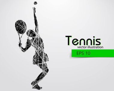 siluet bir tenis oyuncusu.