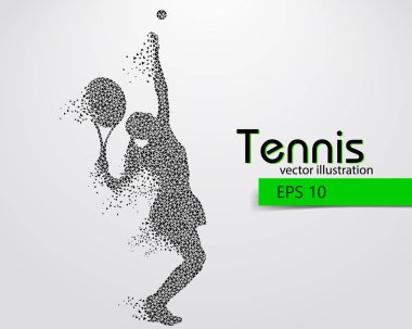 Üçgen bir tenis oyuncusu silüeti.