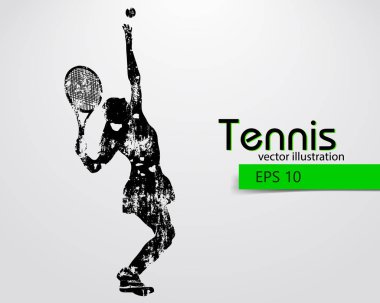 siluet bir tenis oyuncusu.