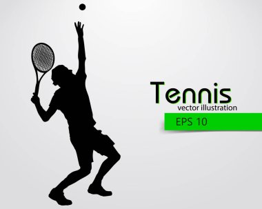 siluet bir tenis oyuncusu.