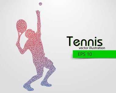 Üçgen bir tenis oyuncusu silüeti.