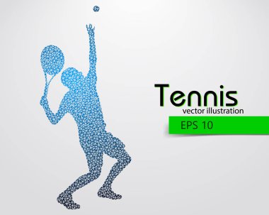 Üçgen bir tenis oyuncusu silüeti.