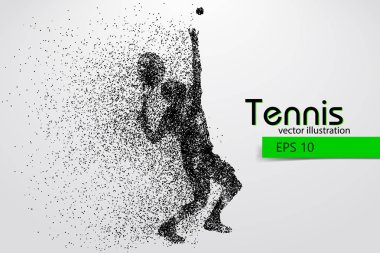 Parçacıklar bir tenis oyuncusu silüeti.