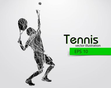 siluet bir tenis oyuncusu.