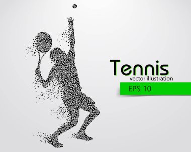 Üçgen bir tenis oyuncusu silüeti.