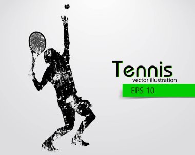 siluet bir tenis oyuncusu.
