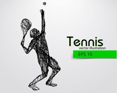 siluet bir tenis oyuncusu.