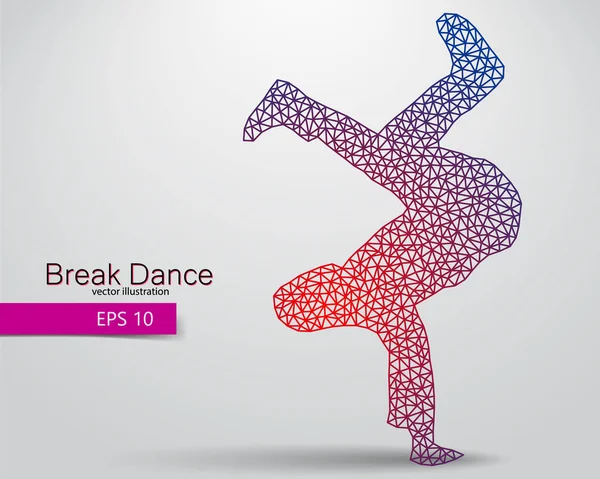 Silhouet van een pauze danser uit driehoeken. — Stockvector