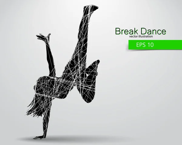 Silhouette einer Breakdancerin — Stockvektor
