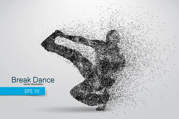 Силует танцюриста перерви з частинок . — стоковий вектор