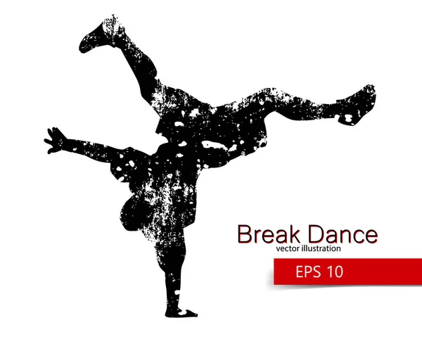 Break dansçı silüeti — Stok Vektör