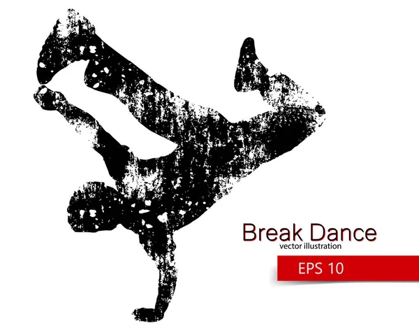 Break dansçı silüeti — Stok Vektör