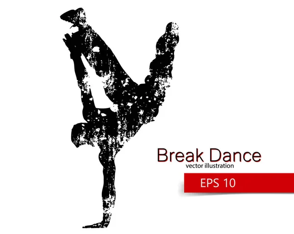 Silhouette of a break dancer — Stock Vector
