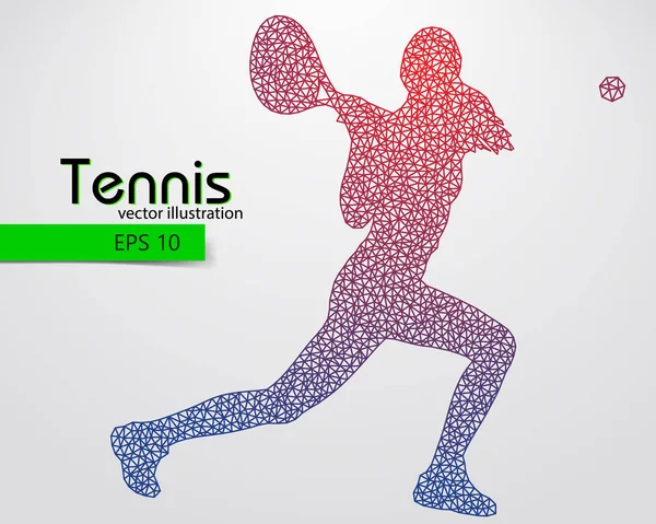 Üçgen bir tenis oyuncusu silüeti. — Stok Vektör