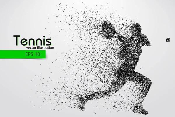 Silhouette eines Tennisspielers aus Teilchen. — Stockvektor