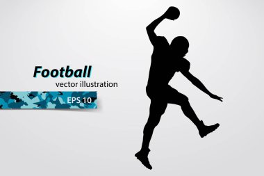 siluet bir futbolcu. Rugby. Amerikan futbolcusu