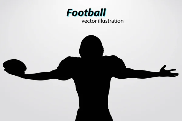 Silhouette di un giocatore di football. Rugby. Calcio americano — Vettoriale Stock