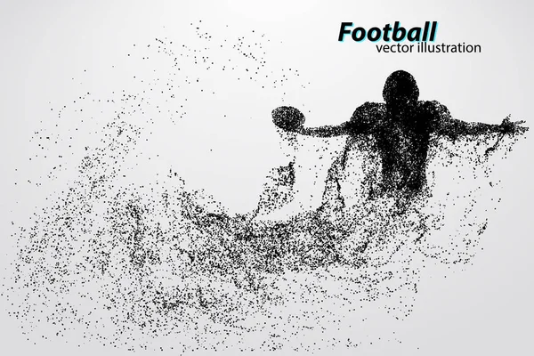 silhouette of a football player from particle. Rugby. American footballer