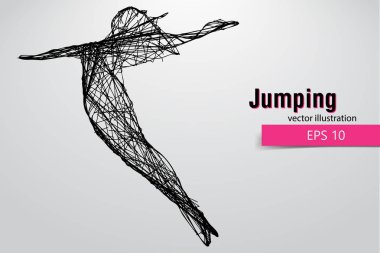 Bir atlama kız silüeti