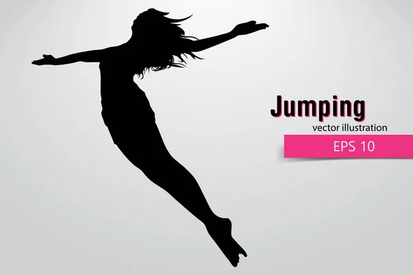 Silueta de una chica saltando — Archivo Imágenes Vectoriales