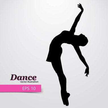 Dans eden kız silüeti. Dansçı kadın.