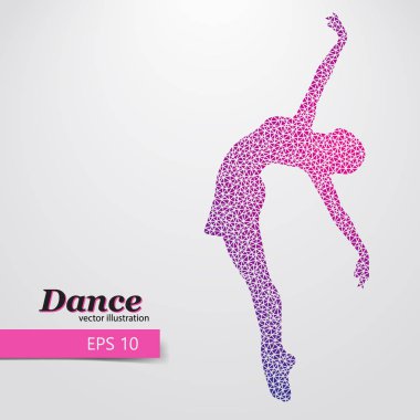 Üçgen bir dans eden kız silüeti. Dansçı kadın