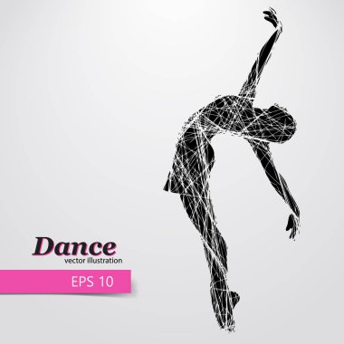 Dans eden kız silüeti. Dansçı kadın.