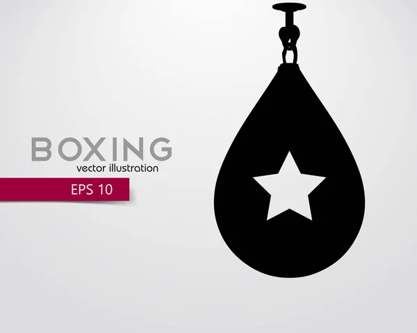 Silueta de saco de boxeo . — Vector de stock