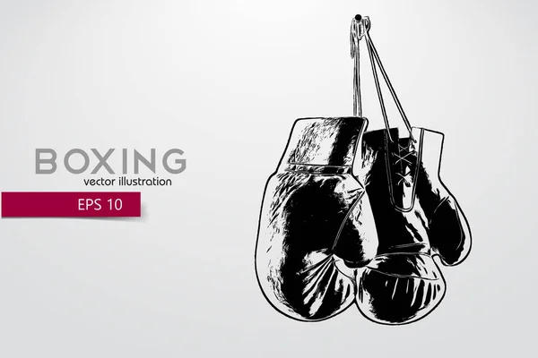 Guantes de boxeo silueta . — Vector de stock