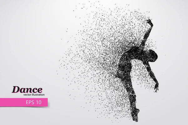 Silhouette d'une danseuse de particule. Femme danseuse . — Image vectorielle