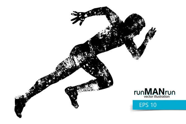 Silhouet van een running man. — Stockvector