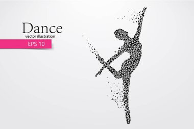 Üçgen bir dans eden kız silüeti. Dansçı kadın